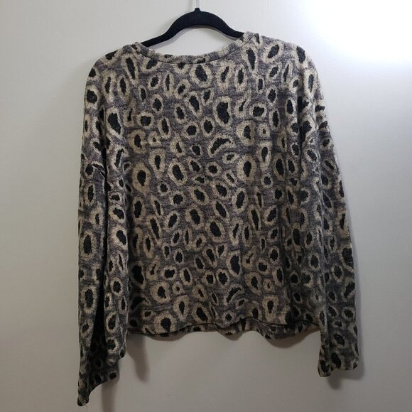 Zara * Leopard Print Fleece Sweatshirt * Sz L - Picture 4 of 11
